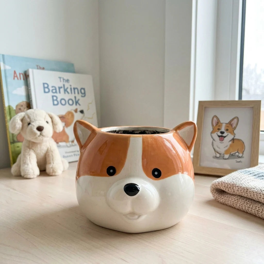 Handmade Corgi Pot